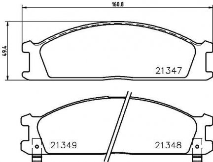 Колодки гальмівні дискові передні на Nissan Pathfinder, Pick Up 2.4, 2.7, 3.2 (98-) (NP2008) NISSHINBO