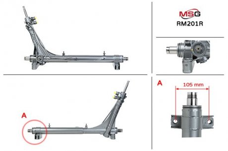 Рульова рейка з ГУР відновлена RAM PROMASTER 1500 2013-,PROMASTER 2500 2013-,PROMASTER 3500 201 RM201R