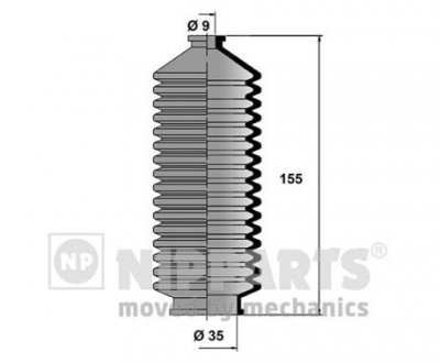 Пильник рульової рейки NISSAN PRAIRIE (M10, NM10) 83-87,SUNNY I (B11) 82-86,SUNNY I Traveller (B11) 8 NI102DUSTER