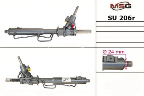 Рулевая рейка с ГУР восстановленная SUBARU Forester S10 1997-2002,SUBARU Impreza G10 1992-2002,SUBAR SU206R