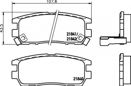 Колодки тормозные дисковые задние Mitsubishi Pajero II 2.6, 2.8, 3.0 (94-00) (NP3002) NISSHINBO