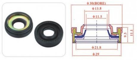 Сальник компресора кондиціонера DENSO 7SBU16C MSG OS80052 (фото 1)