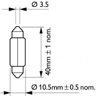 Автомобильная лампа (к-кт из 2шт) FesToon T10,5X43 12V SV8,5 Блистер - Цена указана за комплект PHILIPS 5552130 (фото 1)