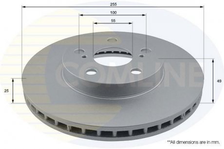 Тормозной диск вентилируемый (передний) Comline ADC01148V (фото 1)