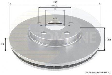 Тормозной диск вентилируемый (передний) Comline ADC01112V (фото 1)