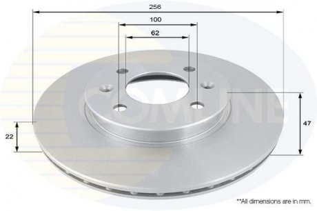Тормозной диск вентилируемый (передний) Comline ADC1077V (фото 1)