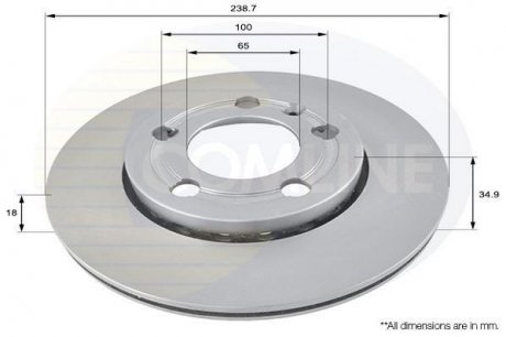 Тормозной диск вентилируемый (передний) ADC1461V