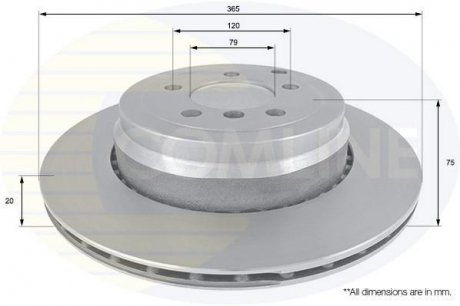 Тормозной диск вентилируемый (задний) Comline ADC1262V (фото 1)