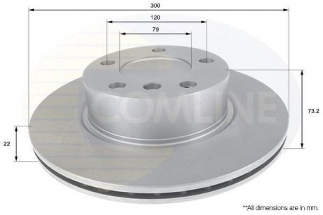 Гальмівний диск вентильований (передній) Comline ADC1770V (фото 1)