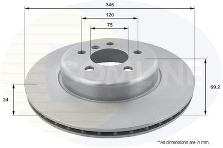 Тормозной диск вентилируемый (задний) Comline ADC1788V (фото 1)