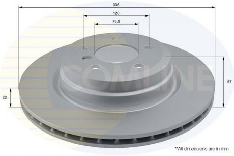 Гальмівний диск вентильований (задній) Comline ADC1729V (фото 1)