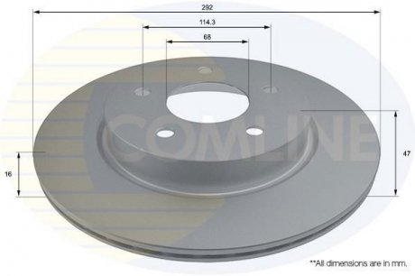 Тормозной диск вентилируемый (задний) Comline ADC0297V (фото 1)