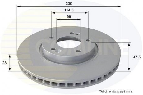 Тормозной диск вентилируемый (передний) ADC1089V