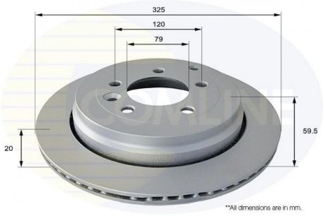 Тормозной диск вентилируемый (задний) Comline ADC1325V (фото 1)