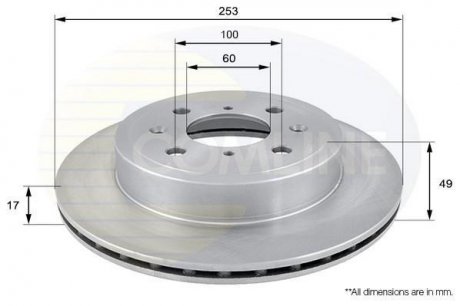 Тормозной диск вентилируемый (передний) Comline ADC0920V (фото 1)