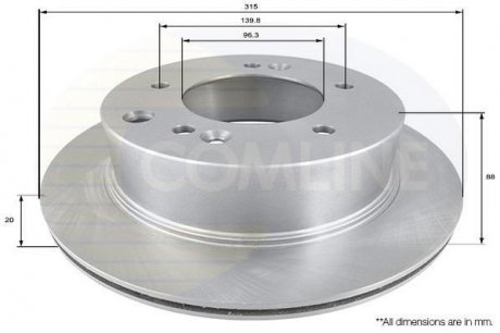 Тормозной диск вентилируемый (задний) ADC1088V