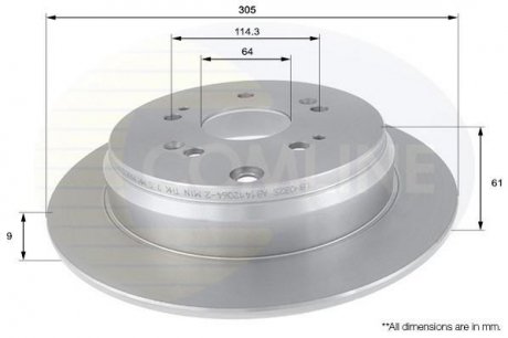 Тормозной диск (задний) Comline ADC0556 (фото 1)
