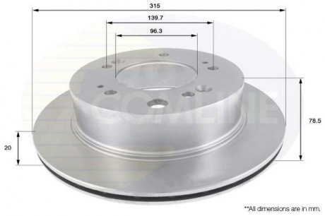 Тормозной диск вентилируемый (задний) Comline ADC2404V (фото 1)