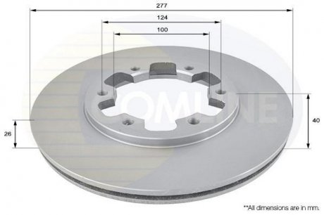 Тормозной диск вентилируемый (передний) Comline ADC0238V (фото 1)