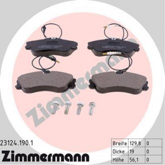 Тормозные колодки (передние) ZIMMERMANN 23124.190.1 (фото 1)