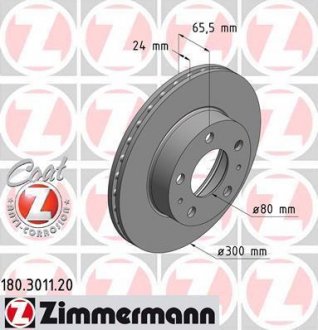 Тормозной диск (передний) ZIMMERMANN 180.3011.20 (фото 1)