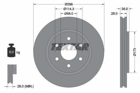 Тормозной диск (передний) TEXTAR 92199603 (фото 1)