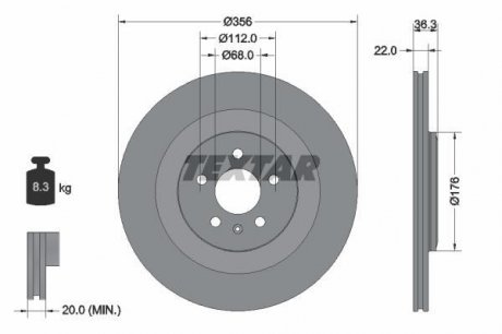 Гальмівний диск TEXTAR 92241803 (фото 1)