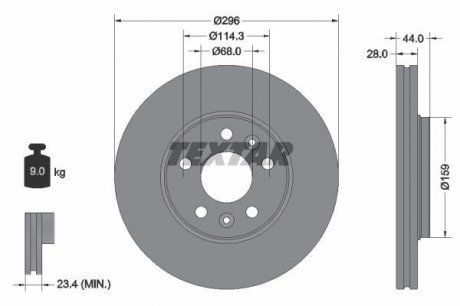 Тормозной диск (передний) TEXTAR 92268803 (фото 1)