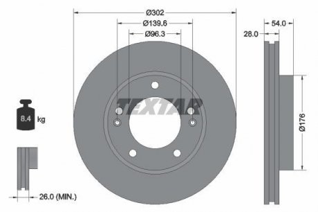 Тормозной диск (передний) TEXTAR 92147303 (фото 1)