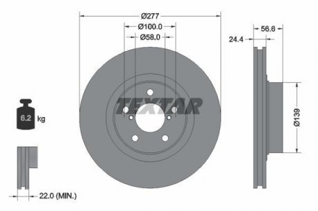 Тормозной диск TEXTAR 92094603 (фото 1)