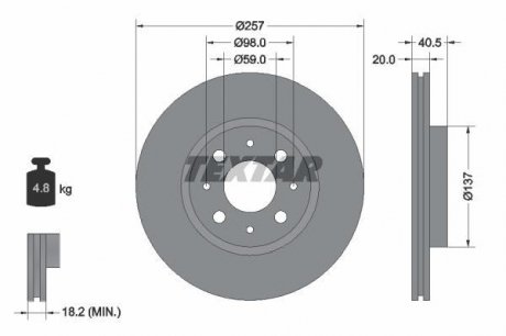 Гальмівний диск TEXTAR 92068503 (фото 1)