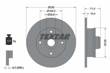 Гальмівний диск TEXTAR 92041803 (фото 1)