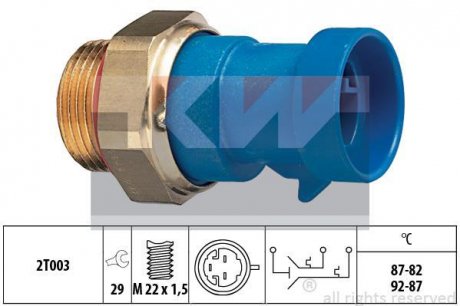 Термовимикач вентилятора радіатора Kw 550 642 (фото 1)