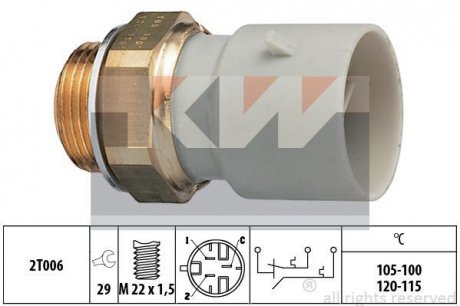 Термовимикач вентилятора радіатора Kw 550 649 (фото 1)