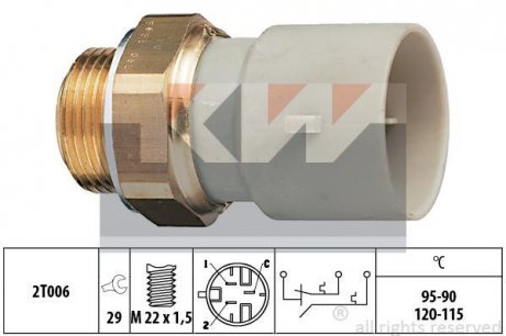 Термовимикач вентилятора радіатора Kw 550 655 (фото 1)
