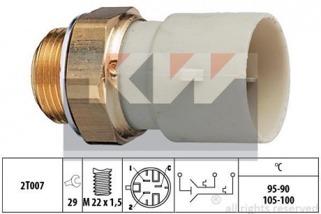 Датчик включення вентилятора (аналог EPS 1.850.688/Facet 7.5688) Kw 550 688 (фото 1)