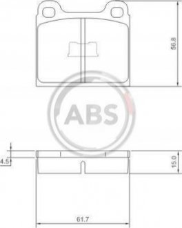 Дисковые тормозные колодки (передние) A.B.S. 36088 (фото 1)