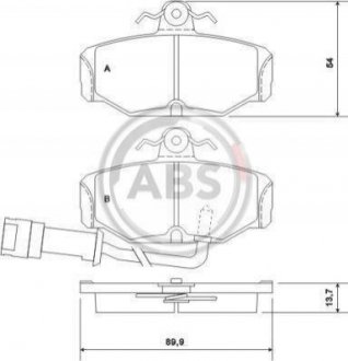Дисковые тормозные колодки (задние) A.B.S. 36170 (фото 1)