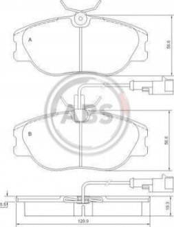Дисковые тормозные колодки (передние) A.B.S. 36800 (фото 1)