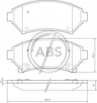 Дисковые тормозные колодки (передние) A.B.S. 37015 (фото 1)