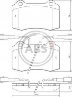Гальмівні колодки, дискове гальмо (набір) A.B.S. 37041 (фото 1)