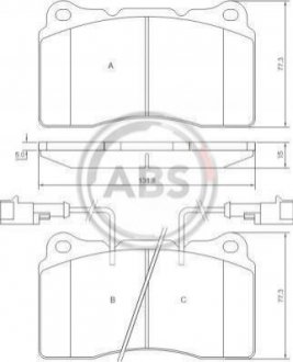 Дискові гальмівні колодки (передні) A.B.S. 37106 (фото 1)