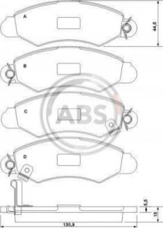 Дисковые тормозные колодки (передние) A.B.S. 37140 (фото 1)