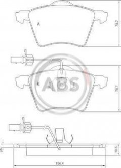 Дисковые тормозные колодки (передние) A.B.S. 37141 (фото 1)