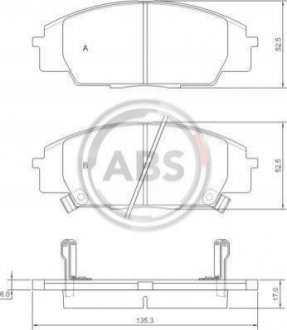Дисковые тормозные колодки (передние) A.B.S. 37174 (фото 1)