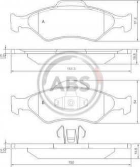 Дисковые тормозные колодки (передние) A.B.S. 37196 (фото 1)