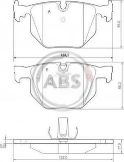 Дисковые тормозные колодки (задние) A.B.S. 37348 (фото 1)