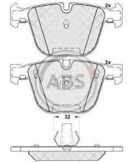 Дисковые тормозные колодки (задние) A.B.S. 37371 (фото 1)