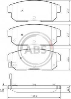 Дисковые тормозные колодки (задние) A.B.S. 37419 (фото 1)