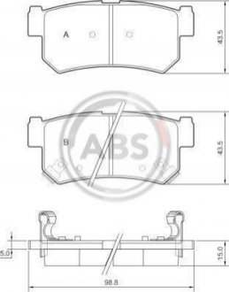 Дисковые тормозные колодки (задние) A.B.S. 37460 (фото 1)